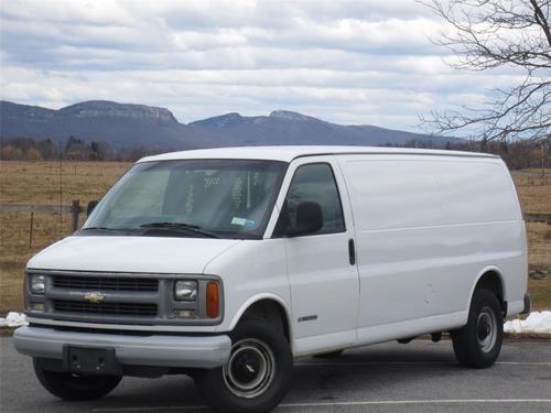 white chevy cargo van
