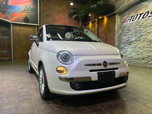 2014 fiat 500 lounge convertible m/t - red/white htd lthr