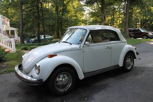 1977 vw super beetle convertible karmann triple white fuel injection