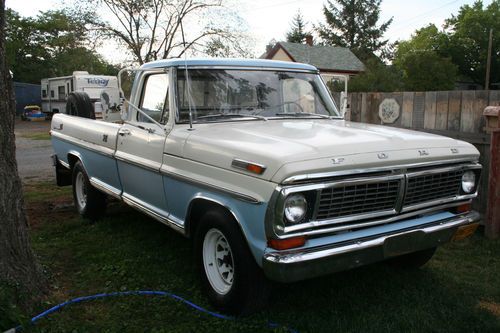 1970 ford f-250 sport custom great vintage truck two tone color &amp; chrome