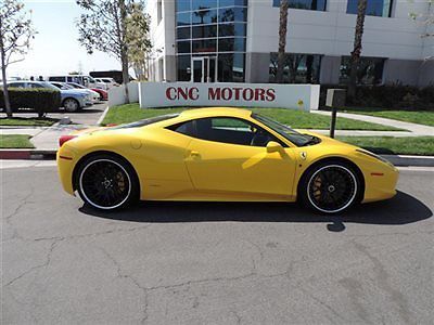 2011 ferrari 458 italia coupe giallo modena / yellow / nero / loaded / 11k miles