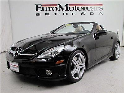 Mercedes slk350 black dealer sport amg slk 350 convertible leather navigation 10