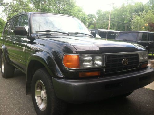 1997 toyota landcruiser fj 80 black beige leather awd cd 3rd row seats sun roof