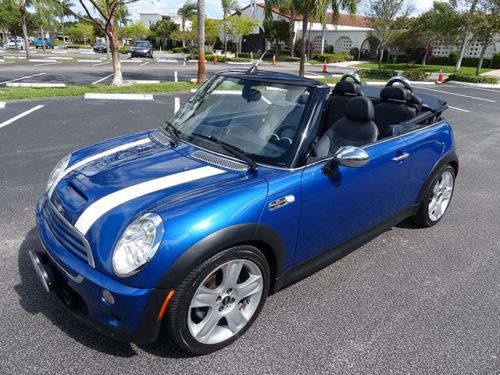 Nice 2005 cooper s convertible,  sport, premium pkgs, leather seats, florida car