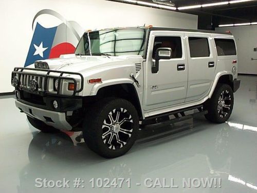 2009 hummer h2 lux 4x4 silver ice quad seats nav 60k mi texas direct auto