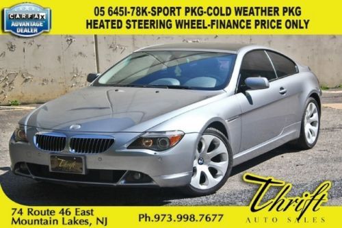 05 645i-78k-sport pkg-cold weather pkg-heated steering wheel-lumbar support