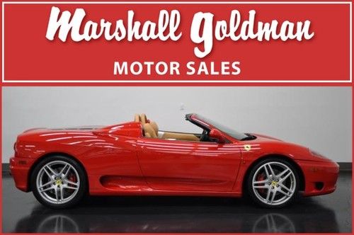 2004 ferrari 360 spider f-1 red tan f430 rims daytonas serviced 9,379 miles