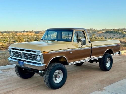 1974 ford f-250 highboy ranger 4wd life long ca truck 100% rust free