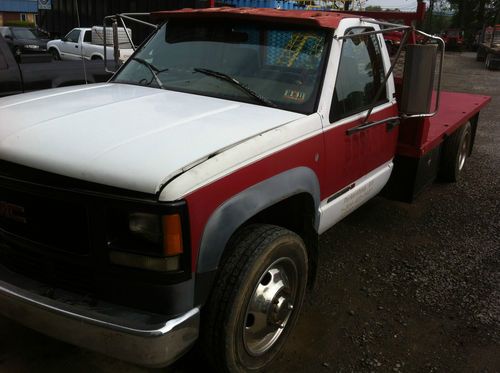 1995 gmc 3500hd dually 13' flat bed flatbed 6.5 l turbo diesel 5spd mech.pump