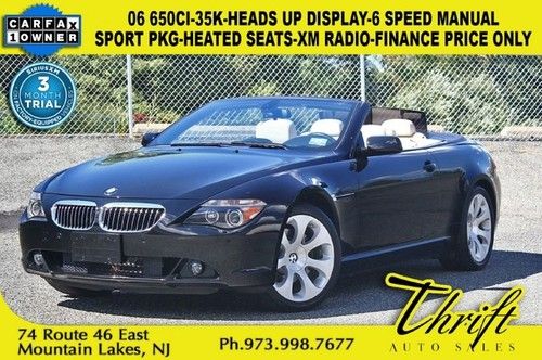 06 650ci-35k-heads up display-sport pkg-heated seats-xm radio-6 speed manual