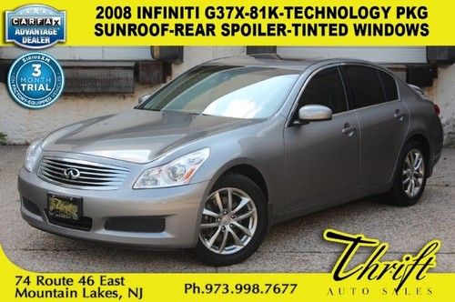 2008 infiniti g37x-81k-technology pkg-sunroof-rear spoiler-tinted windows