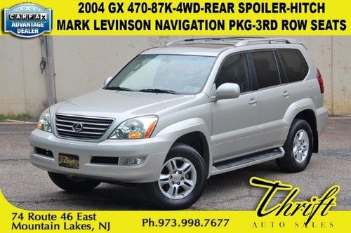 04 gx 470-87k-4wd-mark levinson navigation pkg-rear spoiler-hitch-3rd row seats