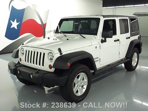 2012 jeep wrangler unltd sport 4x4 hard top 6-speed 11k texas direct auto