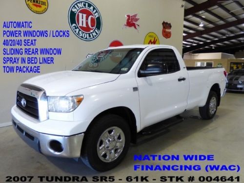 2007 tundra sr5 reg cab long bed 4x2,automatic,cloth,18in wheels,61k,we finance!