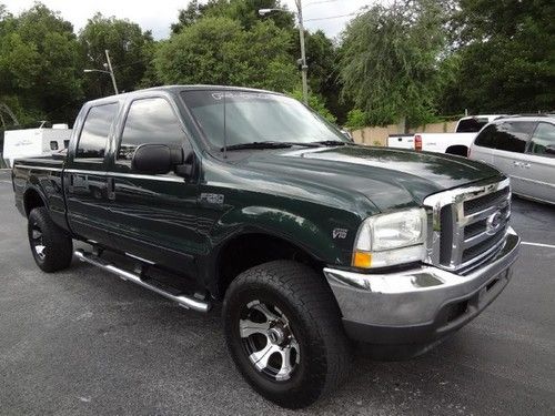 2003 f-250 xlt v10 crew-cab 4x4 short bed~looks and runs great~wheels~no-reserve