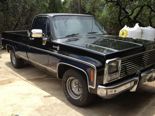 1980 chevrolet pickup silverado beautiful one owner black/midnight blue w/454