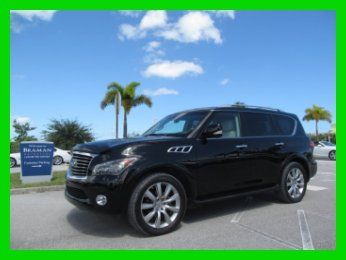 11 black obsidian 5.6l v8 8-passenger qx-56 suv *split bench seat pkg*navigation