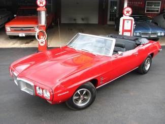 1969 firebird convertible cardinal red 
red black # match 4.1 overhead 6