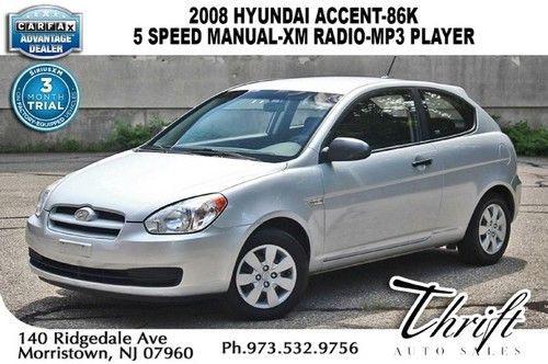 2008 hyundai accent-86k-5 speed manual-xm radio-mp3 player