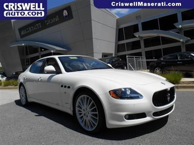 2012 maserati quattroporte s 4.7l ferrari v8 white cpo certified warranty nav