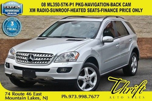 08 ml350-57k-p1 pkg-navigation-back cam-xm radio-sunroof-seated seats