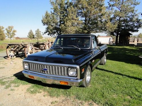 1972 chevvrolet cheyenne super short wide box original black on black paint