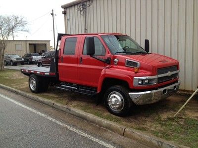 C4500 crew cab kodiak flat bed diesel allison automatic 4 door gooseneck