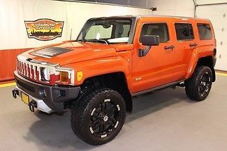 2009 hummer h3 solar flare orange 20&#034; custom wheels 4x4 automatic power seat