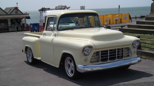 Stunning hotrod 1955 chevy stepside pickup/ signed by zz top billy gibbons