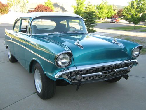 1957 chevy 210 post, hot rod, gasser old school, built 283- 4speed