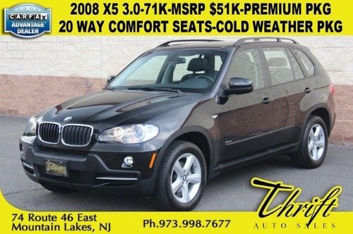 08 x5 3.0-71k-msrp $51k-premium pkg-20 way comfort seats-cold weather pkg