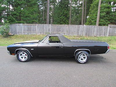 1970 chevrolet el camino hot rod 406 small block 4 speed manual black beauty!