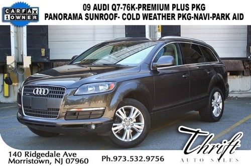 09 audi q7-76k-premium plus pkg-panorama sunroof- cold weather pkg-navi-park aid