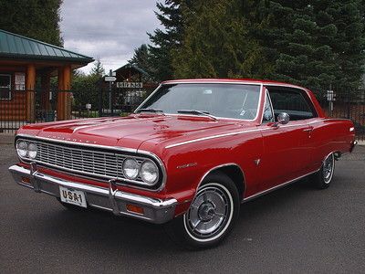 1964 chevrolet chevelle malibu ss red w/ black bucket seats 327 v8 4 speed ps pb