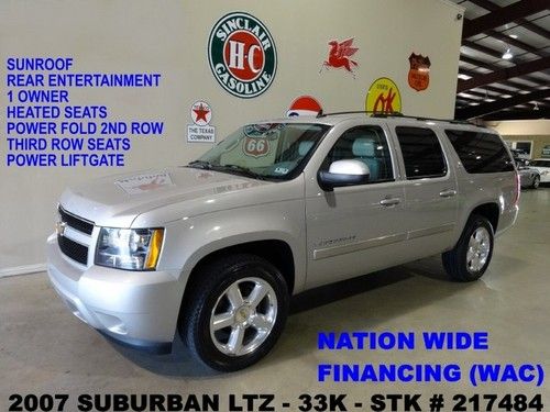 2007 suburban ltz 4x2,sunroof,rear dvd,htd lth,bose,polish 20's,34k,we finance!