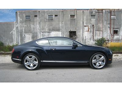 2012 bentley continental gt 2dr cpe 4x4 twin turbo  dark sapphire and linen
