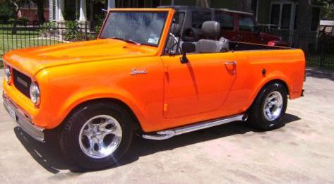 Scout, hot rod, gasser, convertible, pickup, truck, custom, candy orange, fun