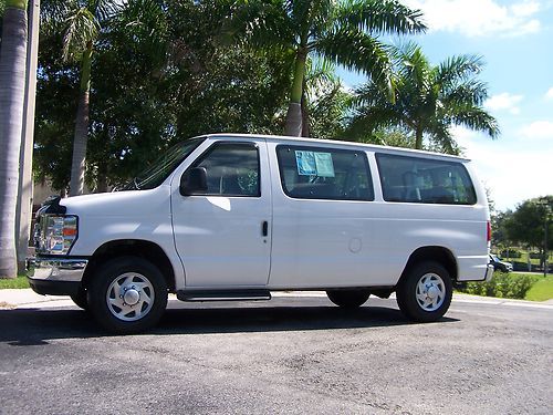 2010 ford e-350 e350 wagon van 12 passenger van xlt white 35k miles power window