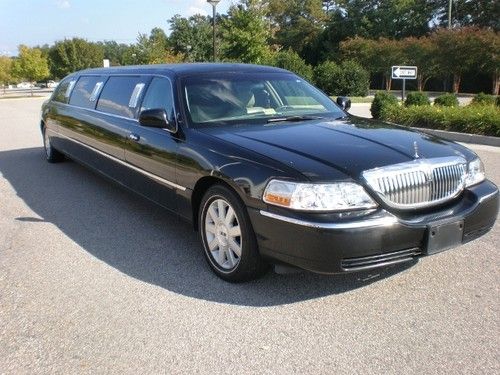 Lincoln town car limousine 120 black stretch limo by ecb