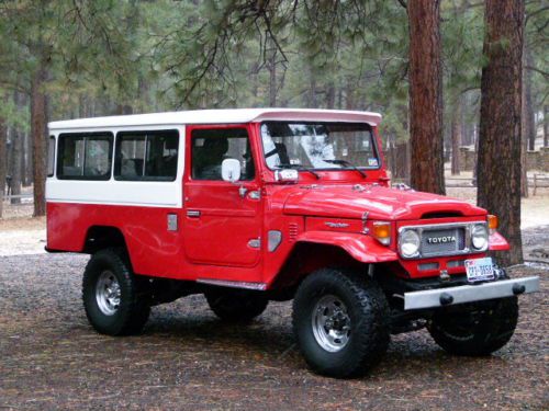 Restored &amp; scarce 1980 toyota fj45 gas long wheel base 9+ pass loaded ps ac