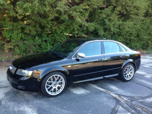 2005 audi s4 4 dr clean carfax 67k low miles/excellent/black on black no reserve