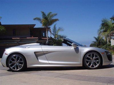 2011 audi r8 roadster v10 edition silver black supercar excellent inside &amp; out