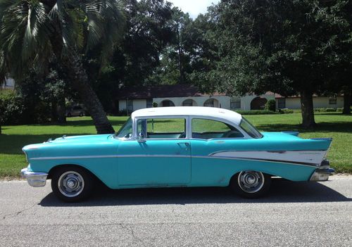 Nice modified 1957 chevrolet 210 2 door post sedan driver with patina (55 56 57)