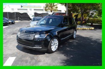 Range rover black over black leather hides