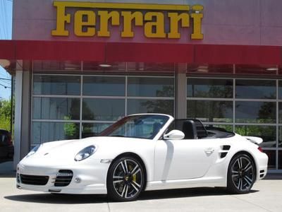 2013 porsche 911 twin turbo cabriolet/ carrara white over black full leather