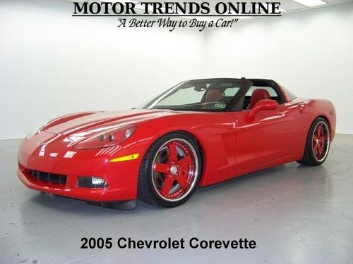 Navigation hud targa red wheels borla exhaust bose 2005 chevy corvette only 17k