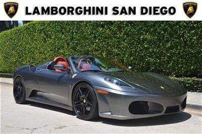 2007 ferrari f430 spider. grigio silverstone over red. super rare. 2800 miles.