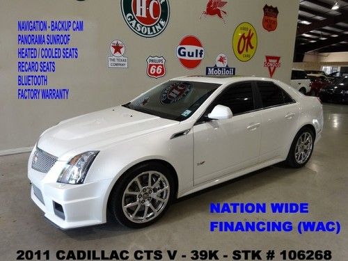 2011 cts-v sedan,automatic,pano roof,nav,htd/cool lth,polish whls,39k,we finance