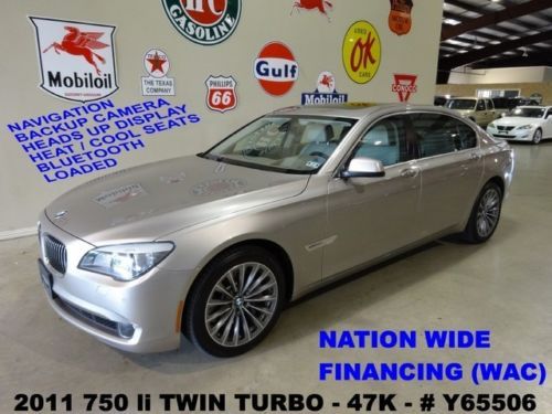 2011 750li,sunroof,nav,back-up cam,hud,htd/cool lth,19in whls,47k,we finance!!