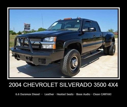 4x4 duramax diesel dualie -- leather -- heated seats -- clean carfax! -- nice!